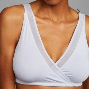Mesh Trim Wrap Maternity And Nursing Bra (grey)